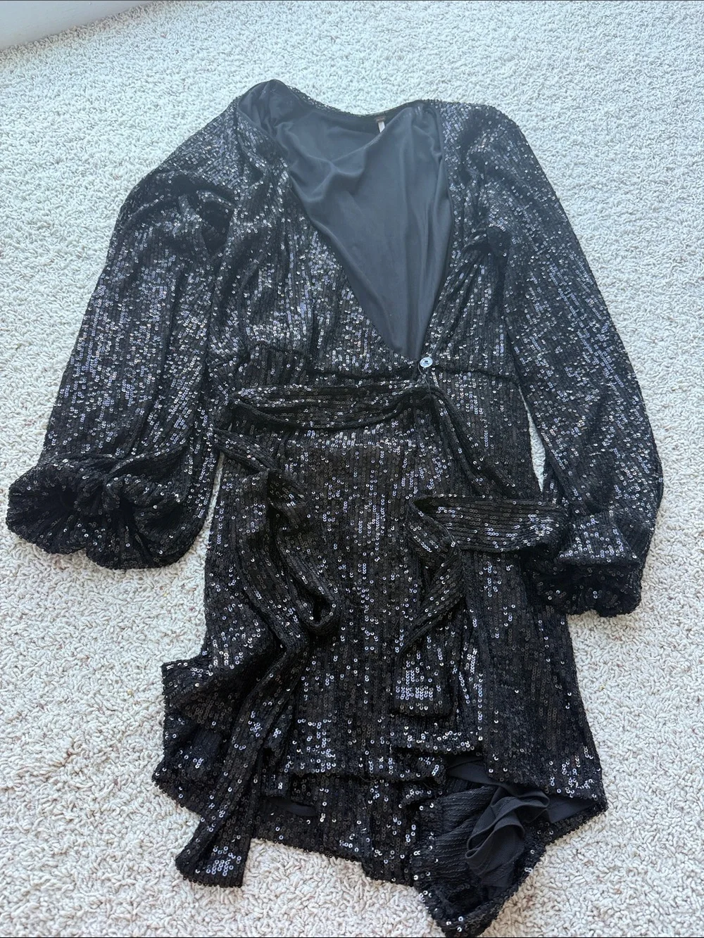 Free People Black Sequin Romper